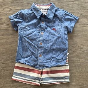 TJX Tommy Bahama button down & striped shorts set